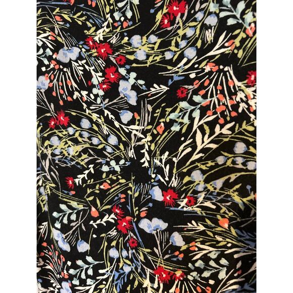 J. Jill Wearever Sheath Dress Black Floral Sleeveless SZ M Back Smocking Boho - Picture 7 of 11